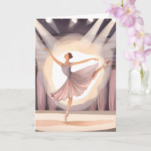 Tarjeta Bella Bailarina Artes de Baile Acuarela