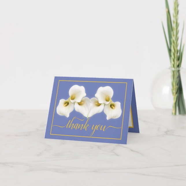 Tarjeta Bella Calla Blanca Lilies Moda Floral Gracias (Anverso)