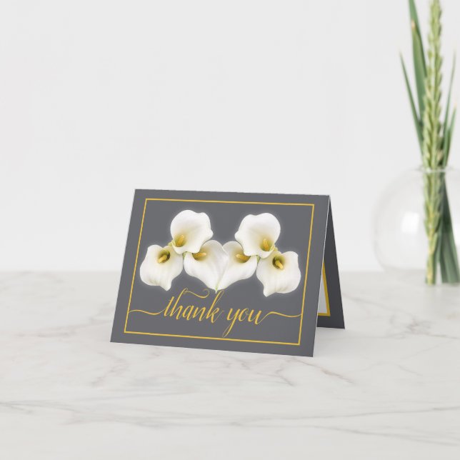 Tarjeta Bella Calla Blanca Lilies Moda Floral Gracias (Anverso)