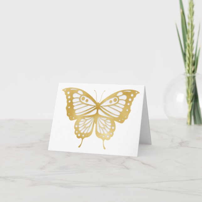Tarjeta Bella mariposa de oro (Anverso)