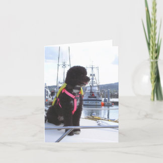 Tarjeta Bella y el colector de perro