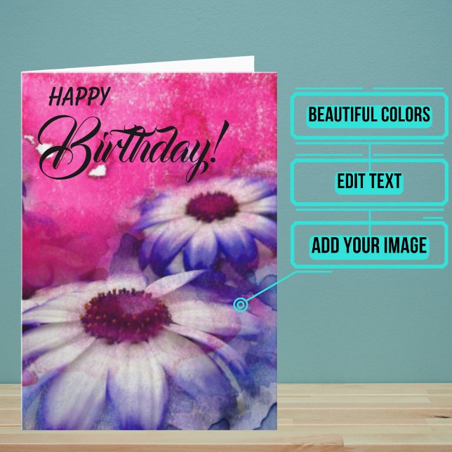 Tarjeta Bellas Cosas Acuarela Cumpleaños (This beautiful watercolor card is for the loved one whom you want to give a very special card to. )