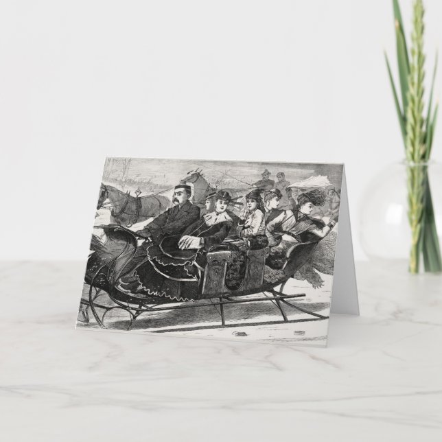 Tarjeta Bellas de Navidad por Winslow Homer (Anverso)