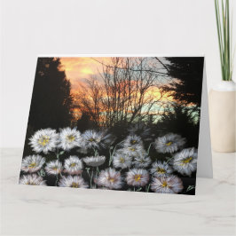 Tarjeta Bellas y frescas mareas contra el atardecer de inv