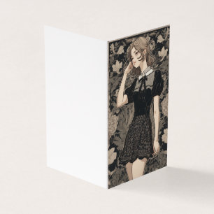 Tarjeta Belleza animada LBD Pequeño vestido negro en blanc