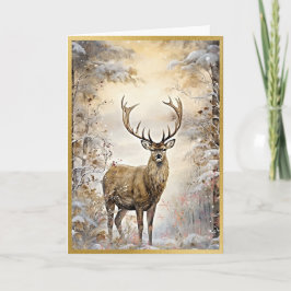 Tarjeta Belleza de Elk de Woodland Dorada