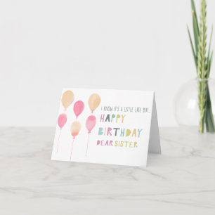Tarjeta Belleza de la Hermana de los Globos de la acuarela