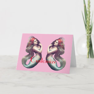 Tarjeta Belleza de la sirena pelirroja Thunder_Cove