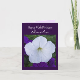 Tarjeta Belleza fotográfica de flor blanca para abatir el