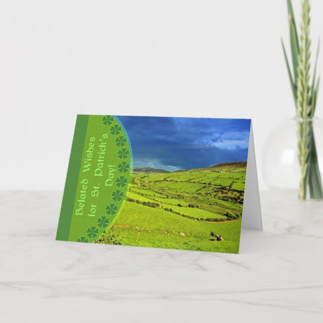 Tarjeta Belleza irlandesa por los deseos del Día de San Pa (Anverso)
