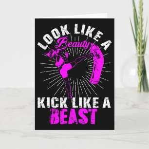 Tarjeta Belleza Kickboxing Bestia Kickboxer Chica Luchador