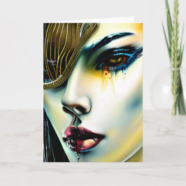 Tarjeta Belleza Mística Diosa Vampira Dorada