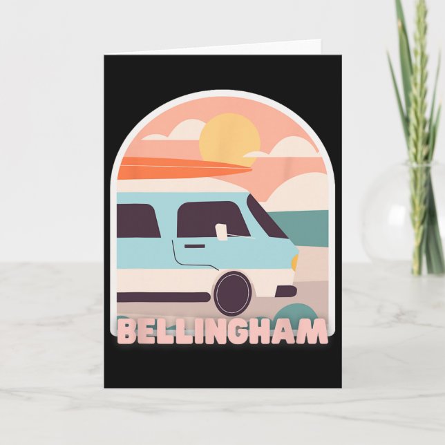 Tarjeta Bellingham Beach Retro Pastel Colors Sun And Surfi (Anverso)
