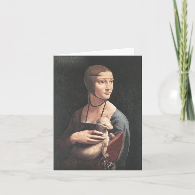 Tarjeta Bello Artes de da Vinci del ermellino de la estafa (Anverso)