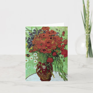 Tarjeta Bello Artes rojo de Van Gogh de las amapolas y de