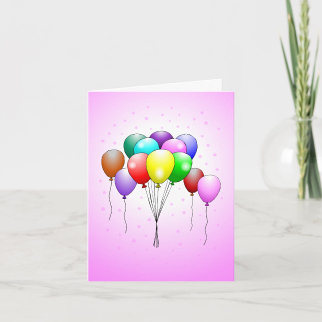 Tarjeta Bellos globos de colores (Anverso)