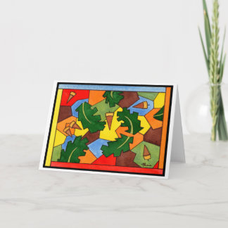 Tarjeta Bellotas y hojas del roble