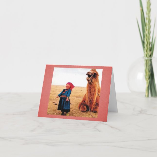 Tarjeta Belly Laugh Child & Camel (Anverso)