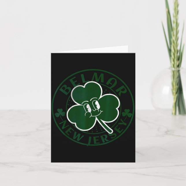 Tarjeta Belmar New Jersey Irish Shamrock Nj Retro Souvenir (Anverso)
