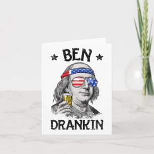 Tarjeta Ben Drankin 4 de julio Benjamin Franklin Hombres M