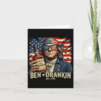 Tarjeta Ben Drankin Antiguo Divertido Ben Beber 4 de Julio