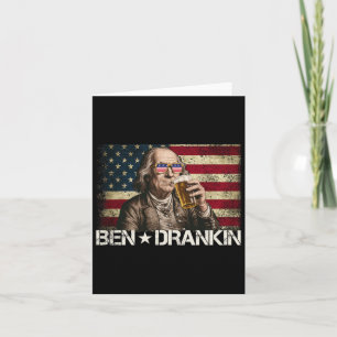 Tarjeta Ben Drankin Cerveza Divertida 4 De Julio Bandera R