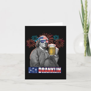 Tarjeta Ben Franklin celebrando el Día de la Independencia
