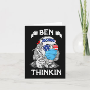 Tarjeta Ben Thinkin 4 De Julio Fun Benjamin Franklin Patr