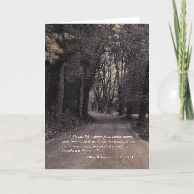 Tarjeta Bend in the Buffalo Road - cita de Shakespeare (Anverso)