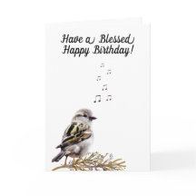 Bendecida Feliz Cumpleaños Saludo de Pájaro Cantan