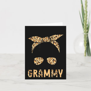Tarjeta Bendecida por ser llamada grammy leopardo moño des