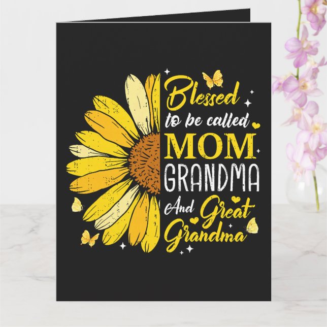 Tarjeta Bendecida por ser llamada Mamá Abuela (Orquídea)