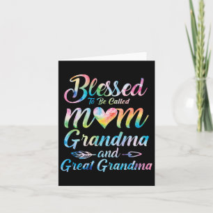 Tarjeta Bendecida por ser llamada Mamá Abuela Bisabuela Mo