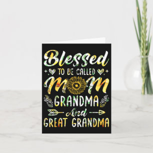 Tarjeta Bendecida por ser llamada Mamá Abuela Bisabuela Mo