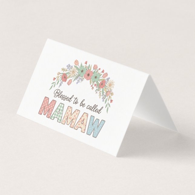 Tarjeta Bendecida por ser llamada Mamaw (Anverso)
