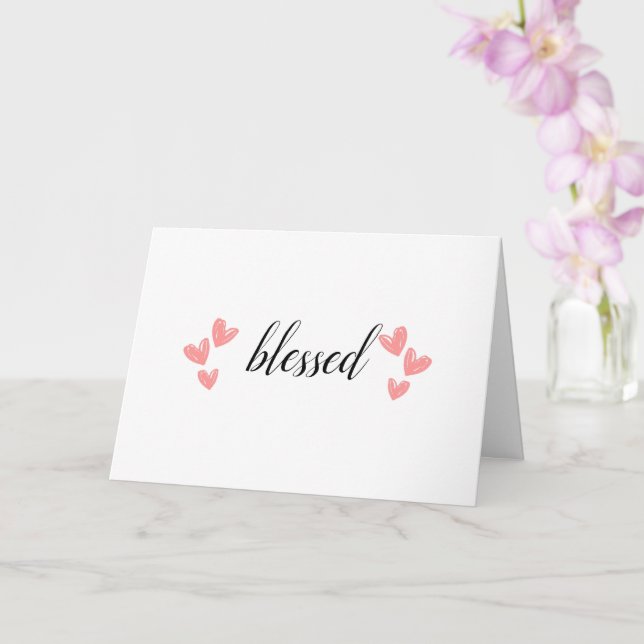 Tarjeta Bendecido con el saludo de los corazones rosados (Orquídea)