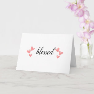 Tarjeta Bendecido con el saludo de los corazones rosados
