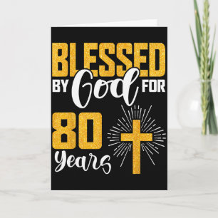 Tarjeta Bendecido por Dios por 80 años Cumpleaños 80 B-da