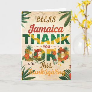 Tarjeta Bendice Jamaica día de acción de gracias