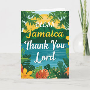 Tarjeta Bendice Jamaica día de acción de gracias