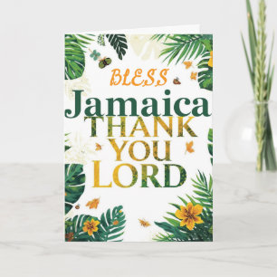 Tarjeta Bendice Jamaica día de acción de gracias