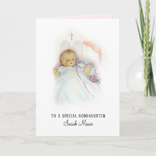 Tarjeta Bendición bautismal del bautizo del chica de la