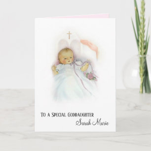Tarjeta Bendición bautismal del bautizo del chica de la