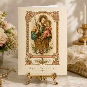 Tarjeta Bendición católica del día de la fiesta de San Jos