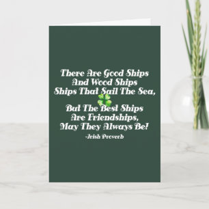 Tarjeta Bendición de amistad irlandesa Buena nave cumpleañ