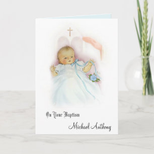Tarjeta Bendición de Bautizo de Niño