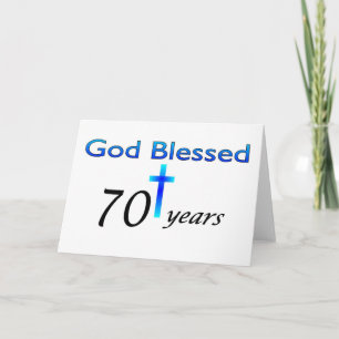 Tarjeta Bendición de Dios 70 años regalo de cumpleaños