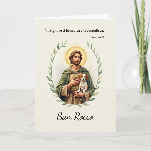 Tarjeta Bendición de la Escritura Religiosa Italiana de Sa (Anverso)