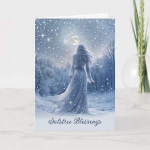 Tarjeta Bendición de la nieve y las estrellas de la luna d