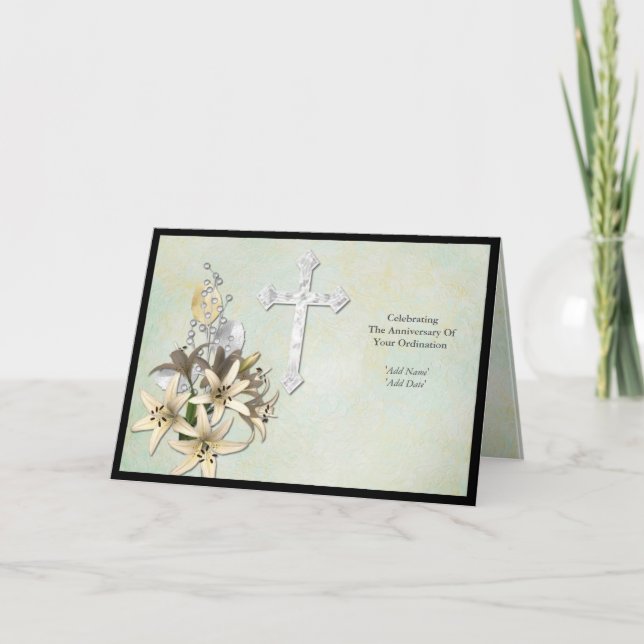 Tarjeta Bendición de la ordenación | Aniversario de la Ord (Anverso)